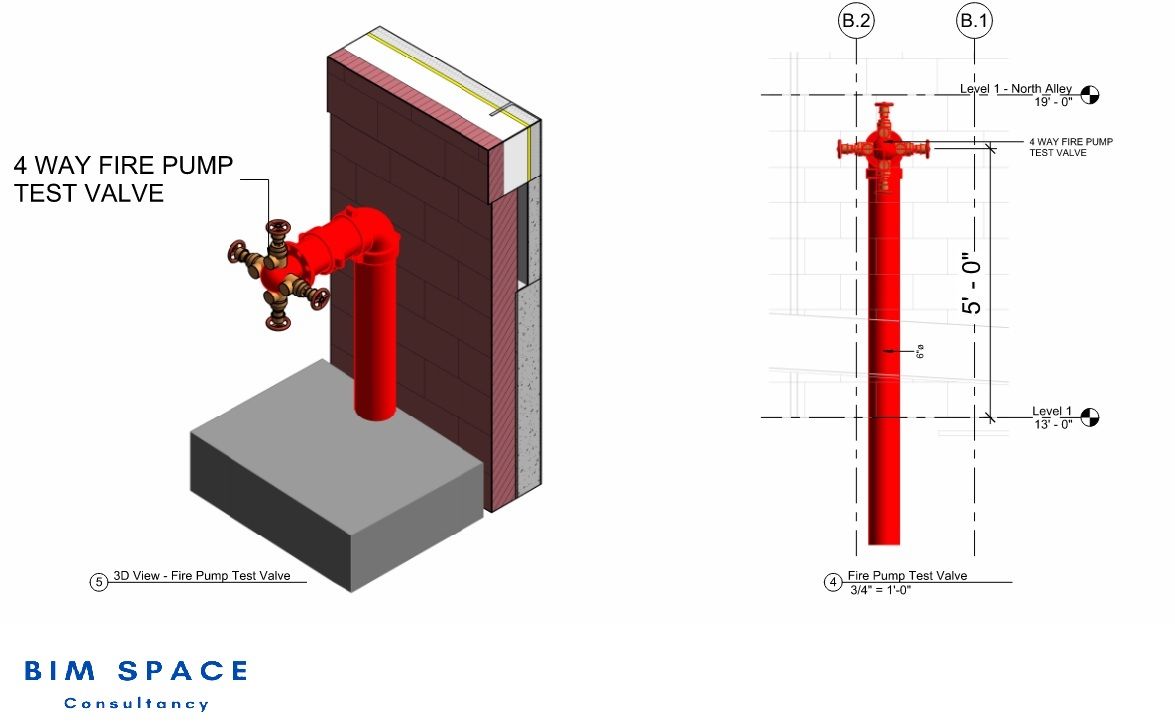 Hydraulic calculations are just the beginning, turning them into construction-ready Revit shop drawings ensures a smooth installation. Every pipe, valve, and connection is modeled with precision, aligning with NFPA and local U.S. codes for a clash-free, coordinated system.